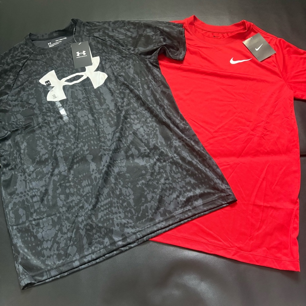 NWT Nike / Under Armor athletic tee set boys youth size XL
